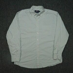 Vineyard Vines Shirt Men Large Gray White Gingham Performance Classic Fit Murray
